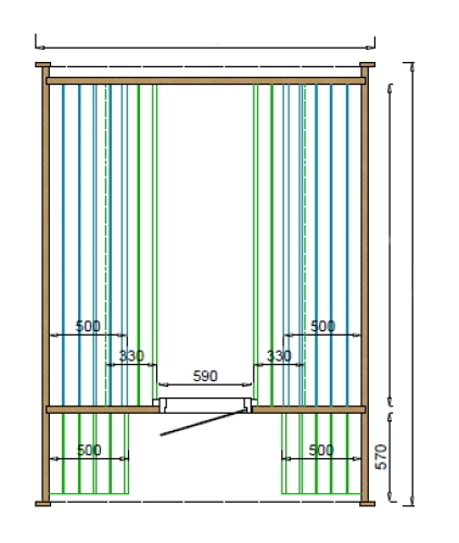 Mit Terrasse: 4-eckige Fass-Sauna 210 x 290 cm (Aufgebaut)